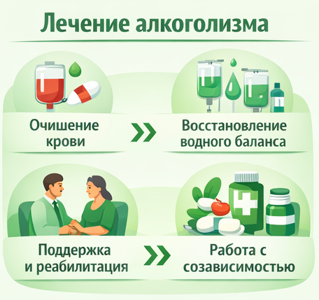 лечение алкоголизма в Новокуйбышевске этапы